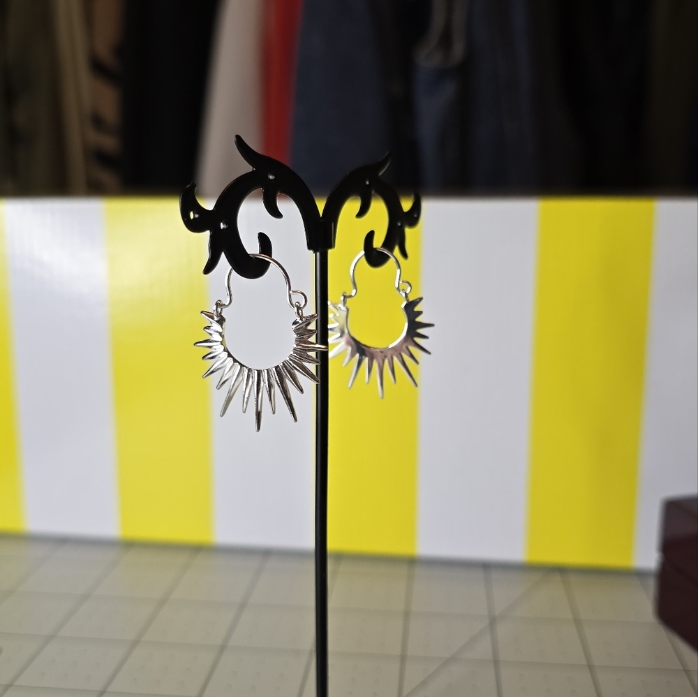 Silver Sunburst Earrings